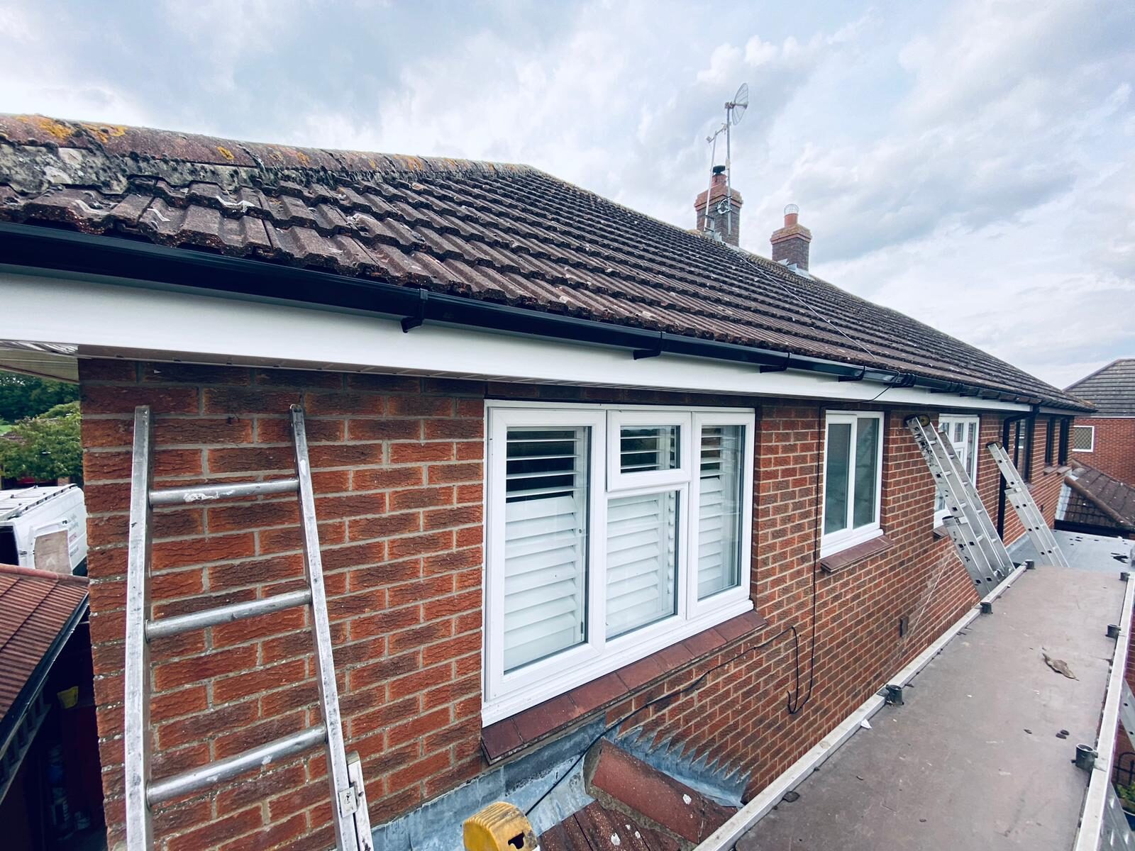 White uPVC fascias and soffits on a bungalow