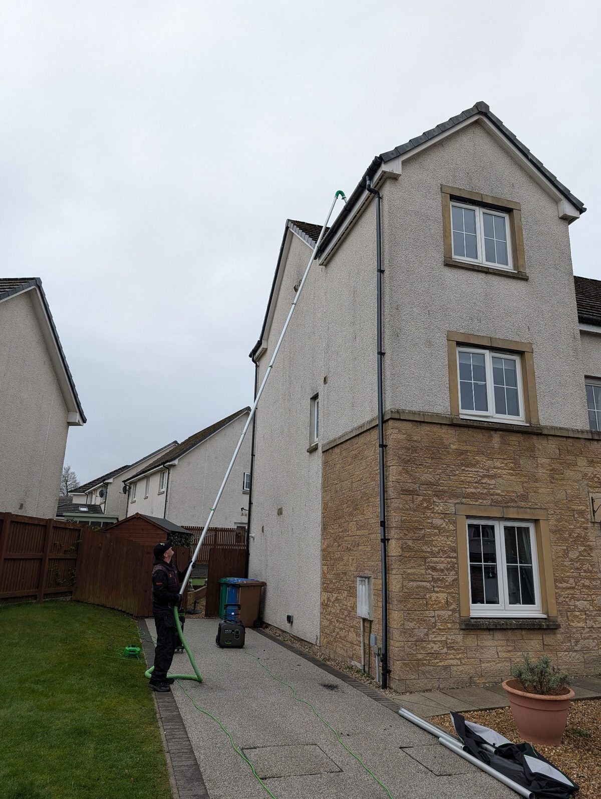Gutter cleaning on a residential property