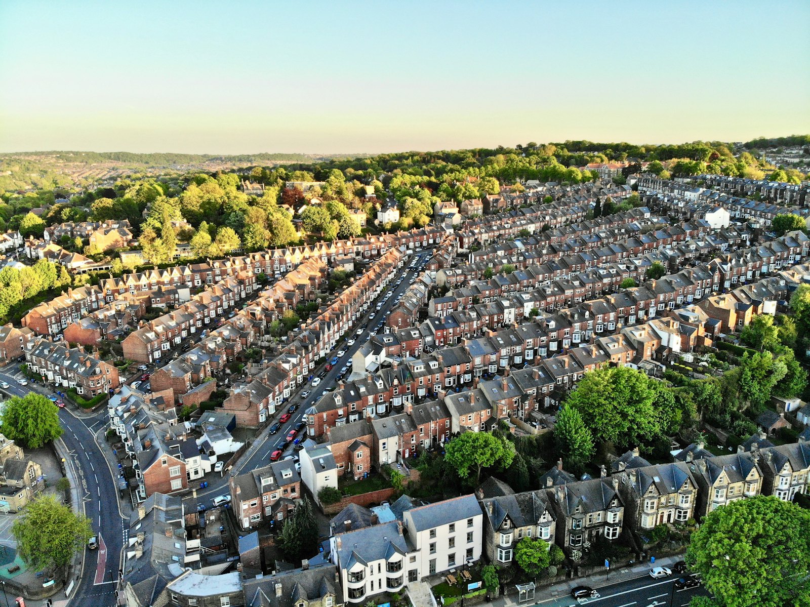 Rows of UK semi detached houses