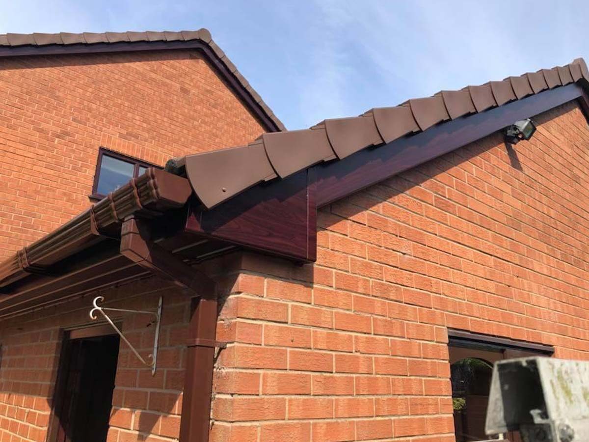 Gable edge of a tiled roof with verge capping